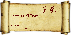 Fecz Győző névjegykártya